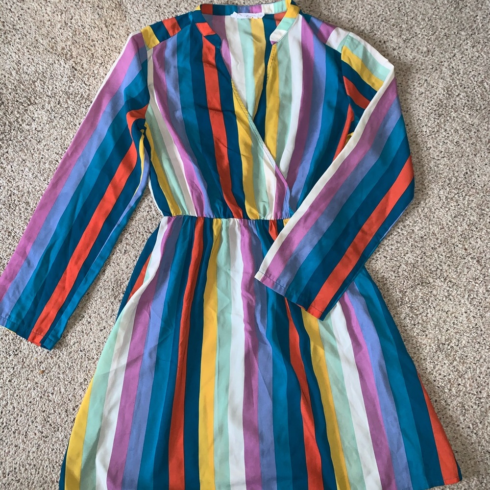 All In Favor Rainbow Midi Dress